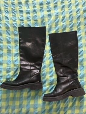 Vagabond tall Black Leather square toe Knee-High Women's Boots